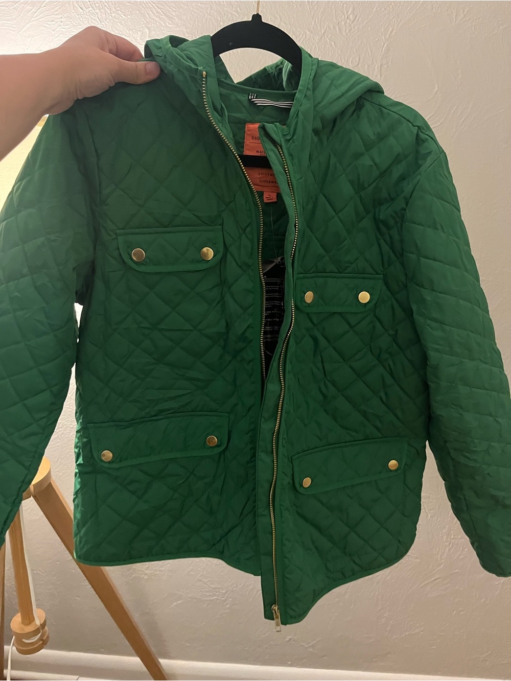 J Crew Primaloft Quilted Kelly Green - Picture 2 of 4